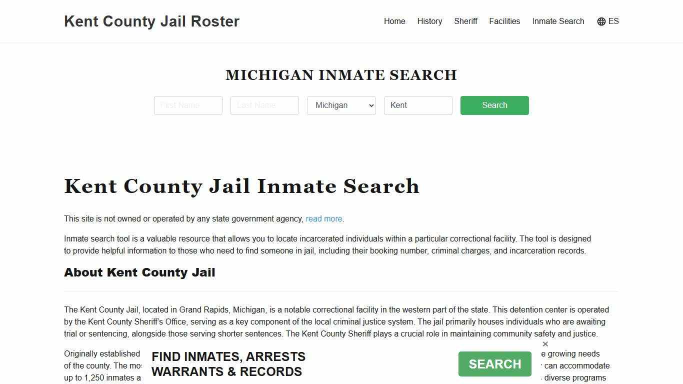 Kent County Jail Roster Lookup, MI, Inmate Search