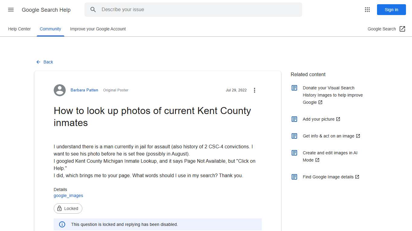 How to look up photos of current Kent County inmates - Google Search Community